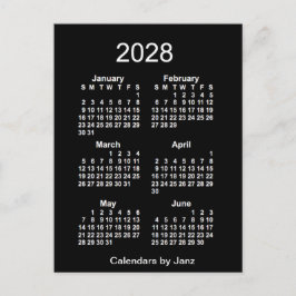 2028 Neon White 6 Month Mini Calendar från Janz Vykort