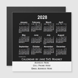 2028 Neon White Business Calendar från Janz