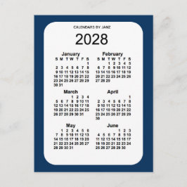 2028 Polisbox Blue 6 Month Mini Calendar av Janz Vykort