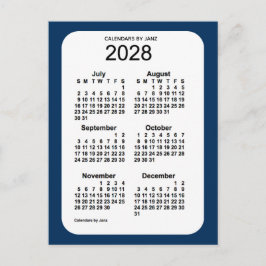 2028 Polisbox Blue 6 Month Mini Calendar av Janz Vykort