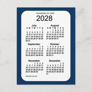 2028 Polisbox Blue 6 Month Mini Calendar av Janz Vykort