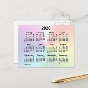 2028 Rainbow Cloud Mini Kalender av Janz Vykort