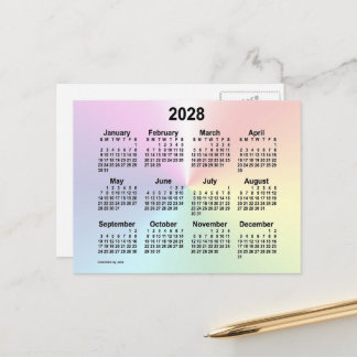 2028 Rainbow Cloud Mini Kalender av Janz Vykort