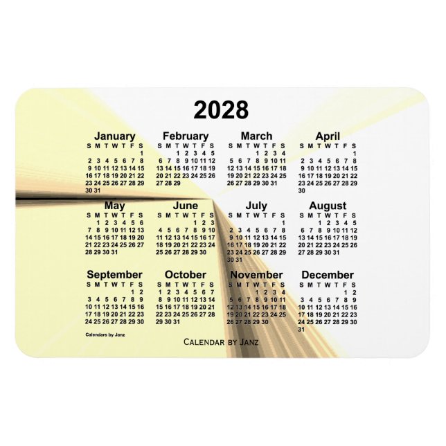 2028 Sepia-kalender för gränspunkt från Janz 4x6 Magnet (Horisontell)