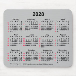 2028 Silver 52 veckor ISO Calendar av Janz Musmatta