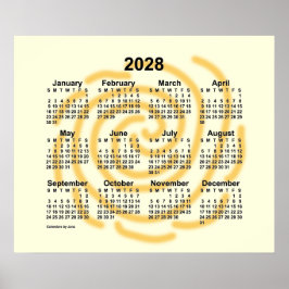 2028 Soliga Dagar Kalender av Janz Affisch