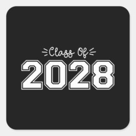 2028 tjänsteår, klass 2028 Studenten Fyrkantigt Klistermärke