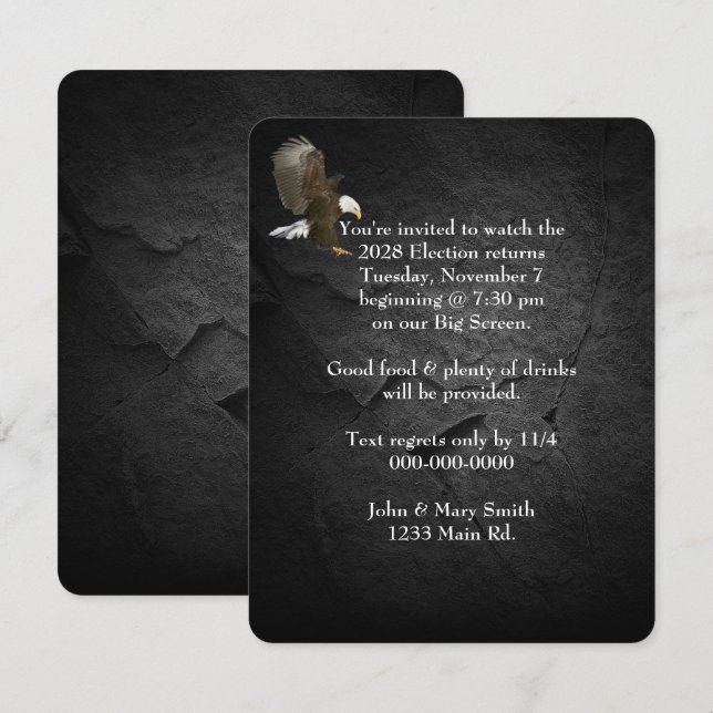 2028 Val Party Örn Inbjudningar (Fram/baksida)