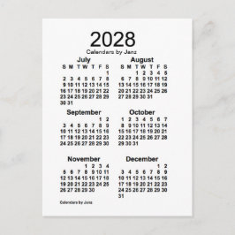 2028 Vit sexmånaderskalender från Janz Vykort