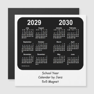 2029-2030 Black and White School Calendar av Janz