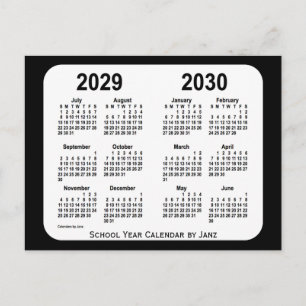 2029-2030 Black and White School Calendar av Janz Vykort