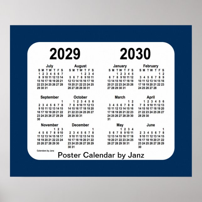 2029-2030: Blåskolekalendern från Janz Poster (Framsidan)