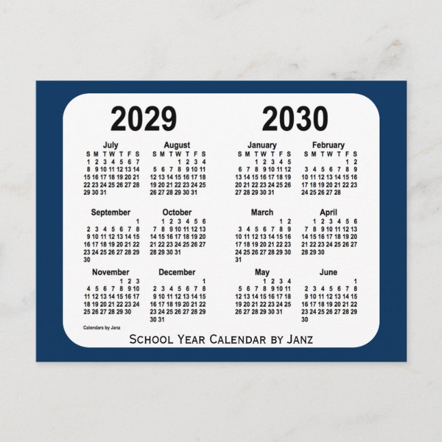 2029-2030: Blåskolekalendern från Janz Vykort (Framsida)