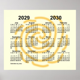 2029-2030 Skolårskalender för sunnimuslimer från J Poster