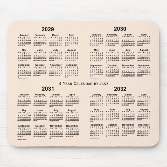 2029-2032 Antique White 4 Year Calendar av Janz Musmatta (Framsidan)