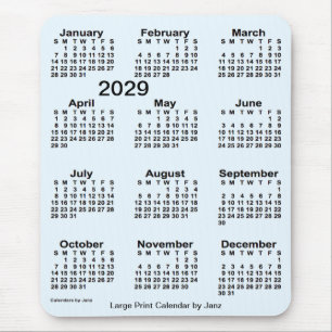 2029 Alice Blue Large Print Calendar från Janz Musmatta