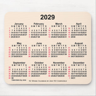 2029 Antique White 52 Weeks ISO Calendar av Janz Musmatta