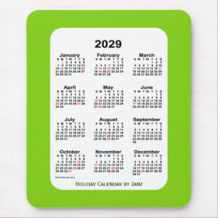 2029 års Grönt av Gulten Kalender från Janz Musmatta