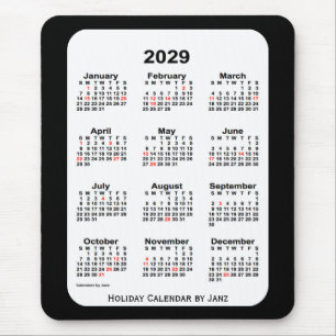2029 års Helgdag - svart kalender från Janz Musmatta