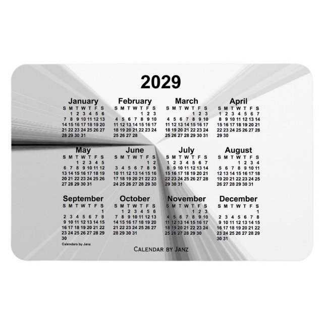 2029 Avstötande rökkalender från Janz 4x6 Magnet (Horisontell)