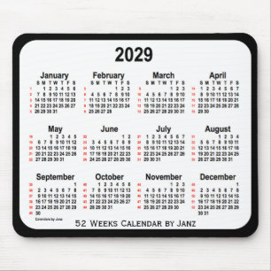2029 Black Two Tone 52 Weeks-kalender från Janz Musmatta