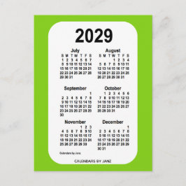 2029 Gult Grönt 6 Mini Calendar från Janz Vykort