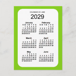 2029 Gult Grönt 6 Mini Calendar från Janz Vykort
