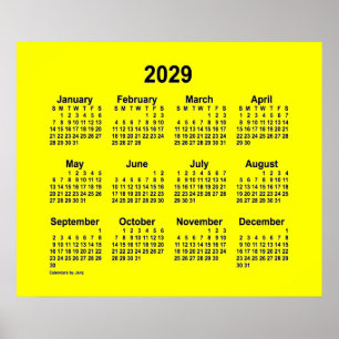 2029-Gultens kalender från Janz Print Poster