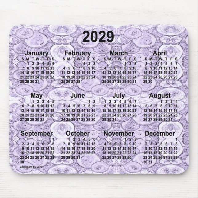 2029 Lila Calendar of Tiny Bubbles by Janz Musmatta (Framsidan)
