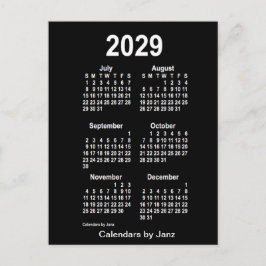 2029 Neon White 6 Month Mini Calendar från Janz Vykort