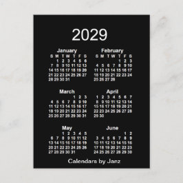 2029 Neon White 6 Month Mini Calendar från Janz Vykort