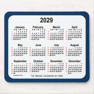 2029 Polisbox Blue 52 veckor Kalender från Janz Musmatta
