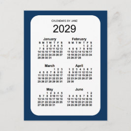 2029 Polisbox Blue 6 Month Mini Calendar av Janz Vykort