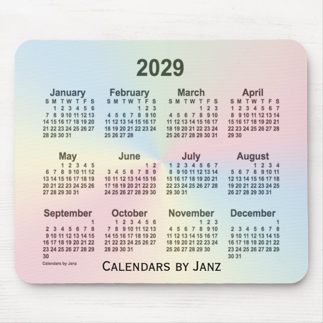 2029 Rainbow Cloud Calendar av Janz Musmatta (Framsidan)