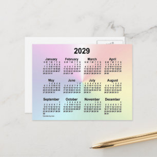 2029 Rainbow Cloud Mini Kalender av Janz Vykort