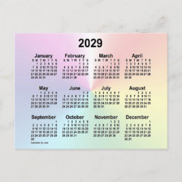 2029 Rainbow Cloud Mini Kalender av Janz Vykort