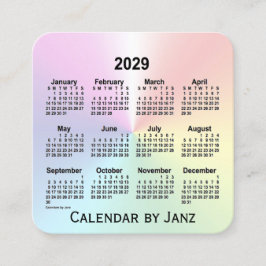 2029 Regnbåge Shimmer Calendar av Janz Fyrkantigt Visitkort