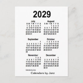 2029 Vit sexmånaderskalender från Janz Vykort