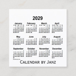 2029 Vitbok från Janz Square-Affärskortet Fyrkantigt Visitkort