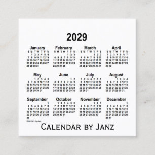 2029 Vitbok från Janz Square-Affärskortet Fyrkantigt Visitkort