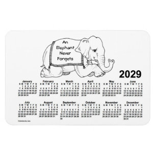 2029 Vitelnätskalender från Janz 4x6 Magnet