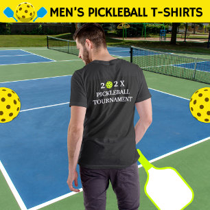 202X Pickleball Tournament Back Black T Shirt