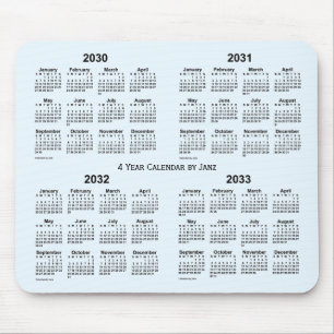 2030-2033 Alice Blue 4 Year Calendar by Janz Musmatta