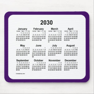 2030 års Lila- och vitkalender av Janz Two Tone Musmatta