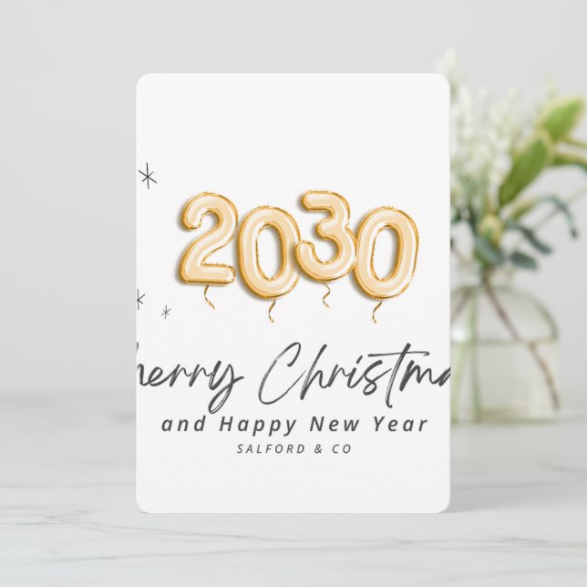 2030 God Jul- och Nyårshälsning Julkort (Stående Fram)