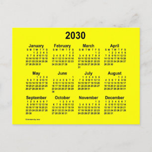 2030 Gul Mini Kalender av Janz Vykort