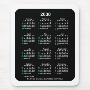 2030 Neon 52 veckor ISO-kalender av Janz Two Tone Musmatta