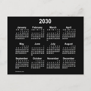 2030 Neon Vit Mini Kalender av Janz Vykort