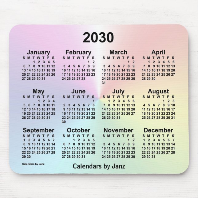2030 Rainbow Cloud Calendar av Janz Musmatta (Framsidan)