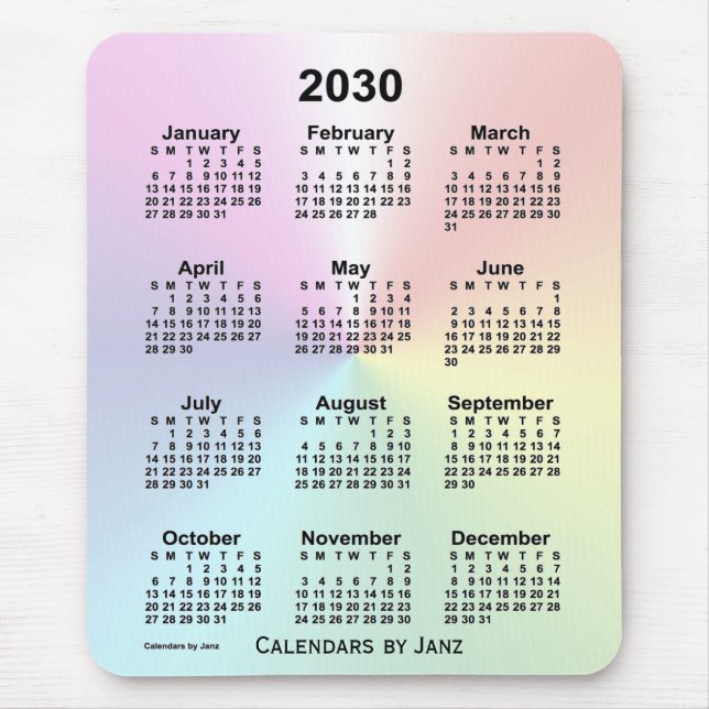 2030 Rainbow Cloud Calendar av Janz Musmatta (Framsidan)